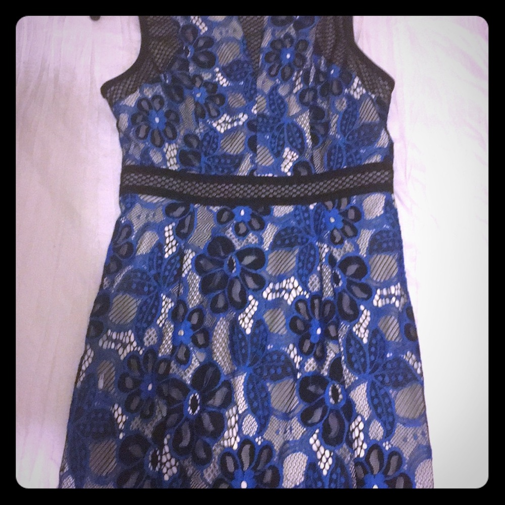 Black/blue mini dress